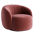 Modern Green Velvet Single Sofa Featuring Round Curved Design And Comfortable Seat