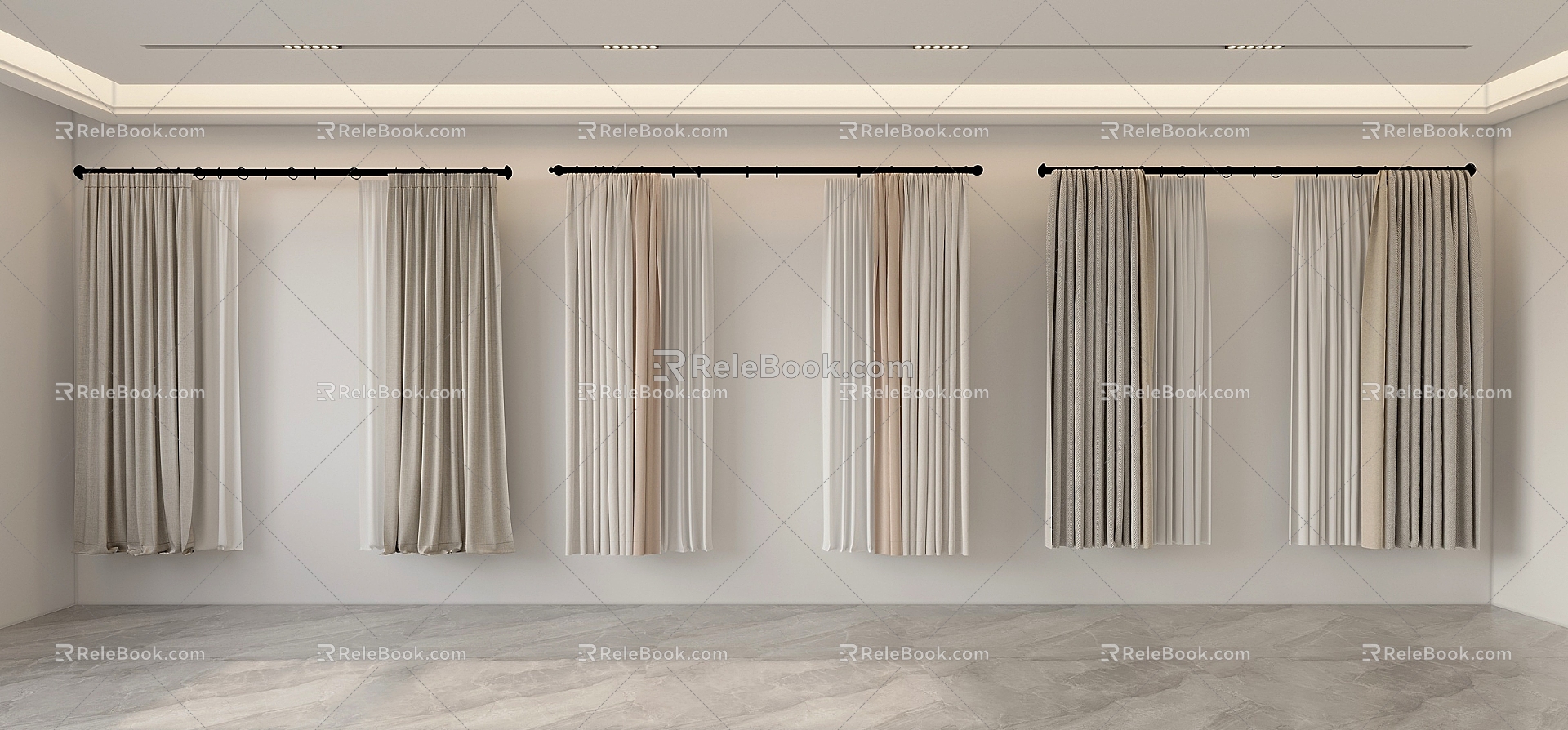 Modern Curtains 3d model