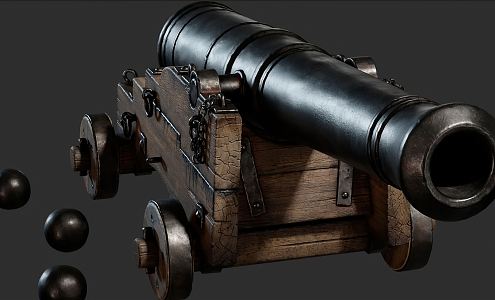 Modern Cannon Historical Earth Cannon Ornaments 3d model