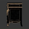 Classic Dark Gray Entryway Console Table with Gold Carved Handles and Ornate Drawer Design