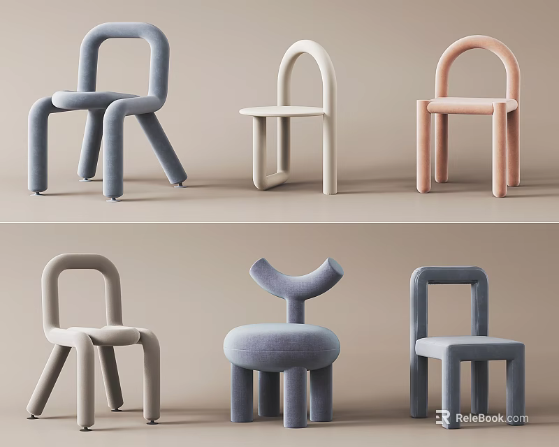 Modern Minimalist Single Chair with Unique Design Various Colors for Home Decor and Living Space 3d model 