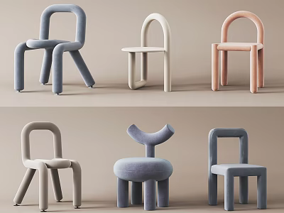 Modern Minimalist Single Chair with Unique Design Various Colors for Home Decor and Living Space 3d model
