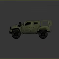 Sturdy Green Functional Vehicle With Armored Body Large Tires And Roof Rack