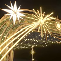 Kerry Parkside Illuminated Event Passageway With Golden Arch And Star Decorations