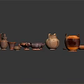 Ancient Traditional Clay Sculpture Pottery With Various Shapes And Colorful Designs