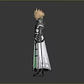 Blonde Haired Fantasy Character In Armored Robe Standing With Mythical Creature