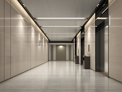 modern elevator hall model