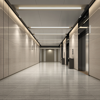 modern elevator hall 3d model