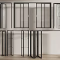 Sleek Modern Folding Doors With Black Metal Frames And Glass Panels For Interior Design