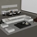 Modern sofa coffee table combination 3d model