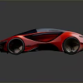 Red Sports Car With Sleek Streamlined Design Black Roof And Large Alloy Wheels