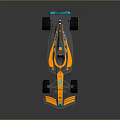 McLaren Formula 1 Race Car With Yellow Blue Livery And Aerodynamic Design
