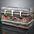 Vintage Decorative Trunk With Floral Patterns And Metal Hardware For Living Spaces