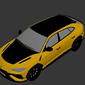 Yellow Lamborghini SUV With Black Roof And Sports Design UK License Plate