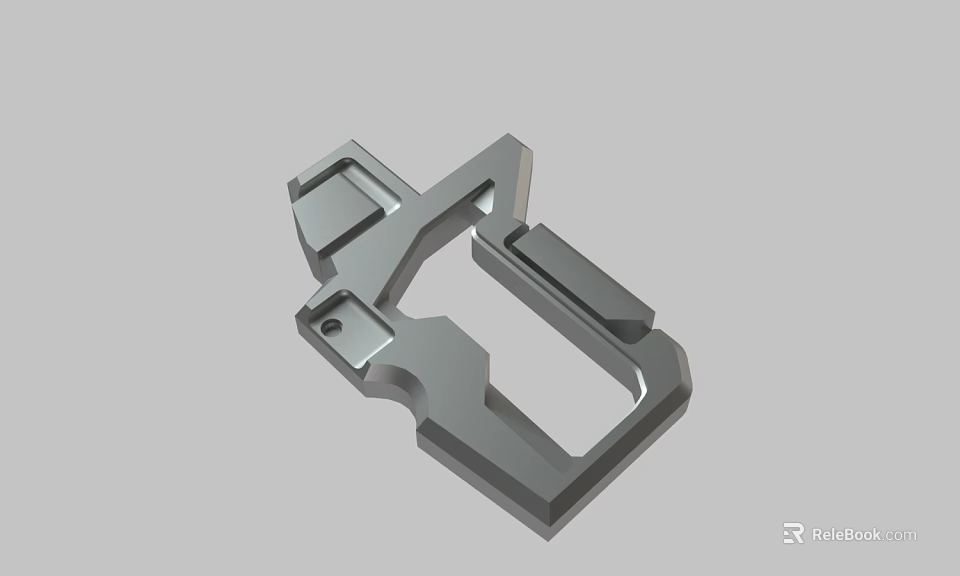 Mechanical Metal Component With Geometric Structure And Precision Machined Details 3d model