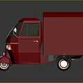 Red Cargo Tricycle Delivery Vehicle Featuring Compact Design And Box