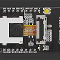 ESP32 CAM Circuit Board With Camera Module GPIO Pins And Electronic Components