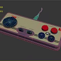 Retro Purple Game Controller With Blue Red Fire Buttons And Reset Start Functions