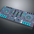 Professional DJ Mixer With Dual Turntables Control Knobs And LED Lights Panel