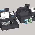 Commercial POS Systems With Touch Screen Display Integrated Keyboard Receipt Printer And QR Code Stickers