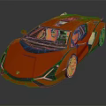 Red Sports Car With Sleek Aerodynamic Design And Orange Alloy Wheels