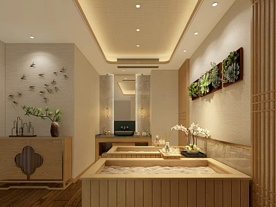 New Chinese style sweat room 3d model