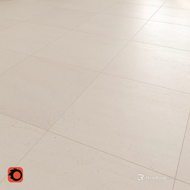 Cream Floor Tiles With Subtle Surface Texture Neatly Arranged In Home Interior 3d model 