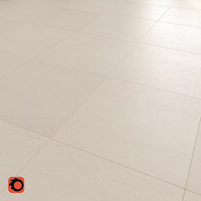 Cream Floor Tiles With Subtle Surface Texture Neatly Arranged In Home Interior 3d model