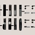 Various Smart Door Locks With Keypad Handles And Components Collection 3d model