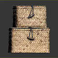 Practical Natural Woven Storage Boxes Stackable with Handles for Home Organization