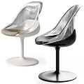 Modern Transparent Leisure Chairs With Black And White Bases And Sleek Design