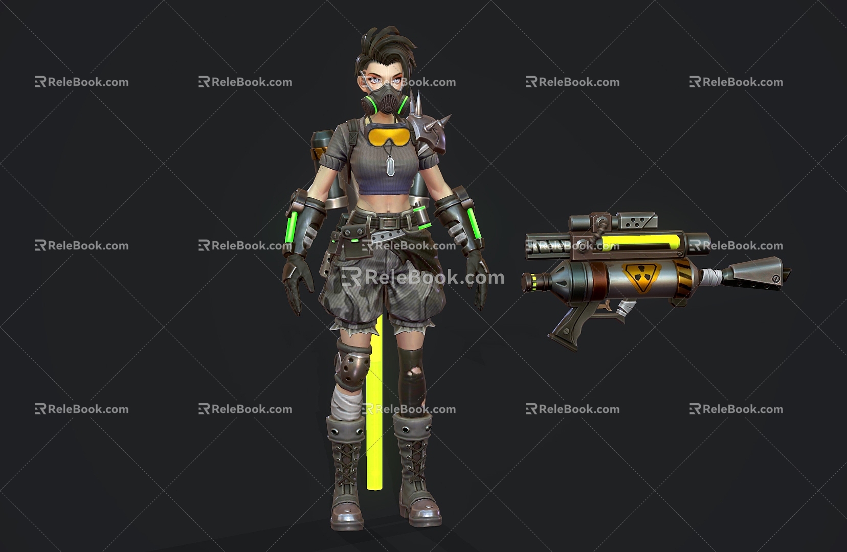 Future warrior mechanical warrior game character 3d model