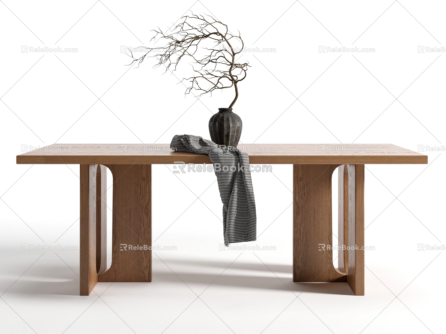 Quiet Wind Log Table Long Table Log Table Ornaments 3d model