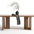 Quiet Wind Log Table Long Table Log Table Ornaments 3d model