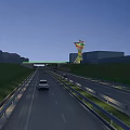 Road Infrastructure Featuring Two Way Lanes Guardrails Green Slopes And Moving Cars
