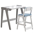 Children's Table and Chair Desk and Chair Solid Wood Desk and Chair Learning Chair 3d model