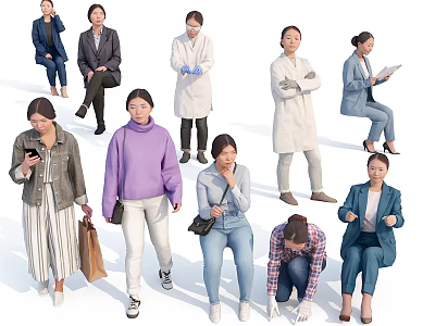 Woman Girl Woman Student Doctor Nurse Sitting Posture Student Sister Worker Office Worker Business Person Leisure Person 3d model