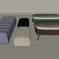 Shoe Changing Stool Cloakroom Low Stool Fabric Sofa Stool Long Bed End Stool Sofa Side Stool 3d model