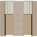 Elegant Elevator Entrance With Floor Number One And Striped Panels 3d model