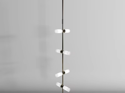 Modern Chandelier Design With White Glass Shades And Metallic Hanging Structure 3d model