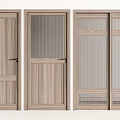 Classic Wooden Hinged Door Designs Featuring Screen Panel And Natural Finish