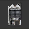 Guesthouse Building Exterior Design With Multi Story Structure Balconies Roof Flag And Windows