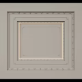 Layered Ceiling Design With Decorative Borders And Ornate Trim Details 3d model