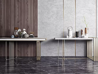 Light Luxury End View Desk 3d model