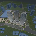 Modern Office Building Featuring Glass Facade Horizontal Lines And Green Surroundings