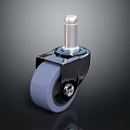 Durable Caster Wheel With Silver Metal Stem Black Frame And Gray Rubber Wheel