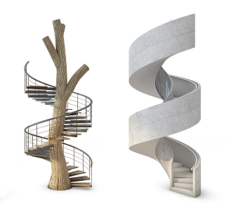 modern revolving staircase 3d model