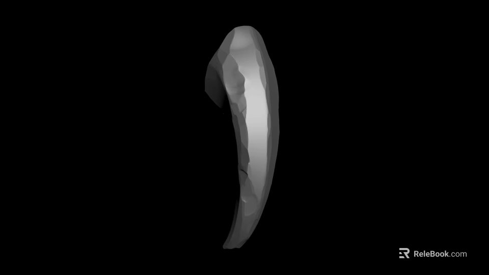 Abstract Irregular Shaped 3D Model With Textured Surface On Black Background 3d model 
