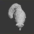 White Wolf Sculpture With Feather Like Texture Sitting On Smooth Surface