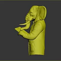 Elephant Headed Doctor Character Standing Holding Medical Clipboard In White Coat